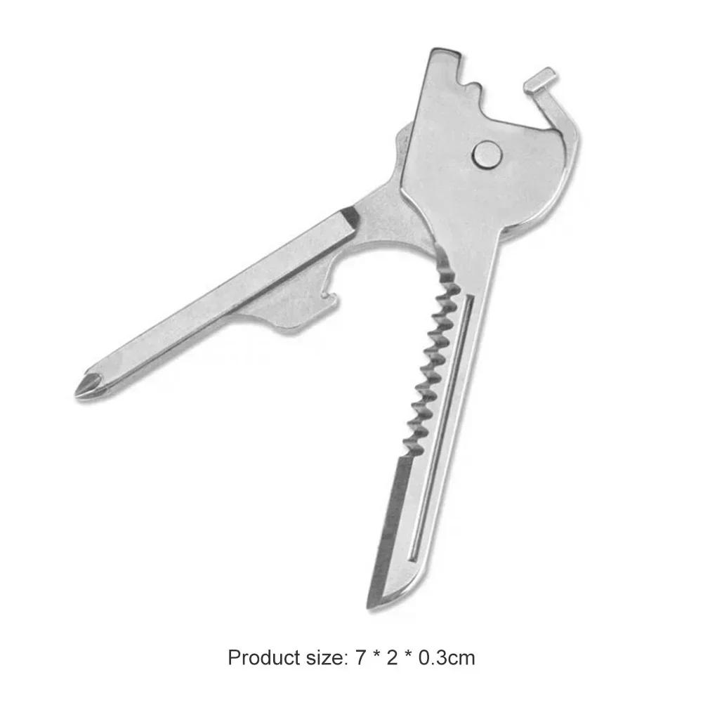6 in 1 Nützliches Multifunktionsmesser Praktischer Swiss Tech Utili Key Outdoor Schraubendreher Flaschenöffner Schlüsselanhänger Camping Wandern Werkzeuge