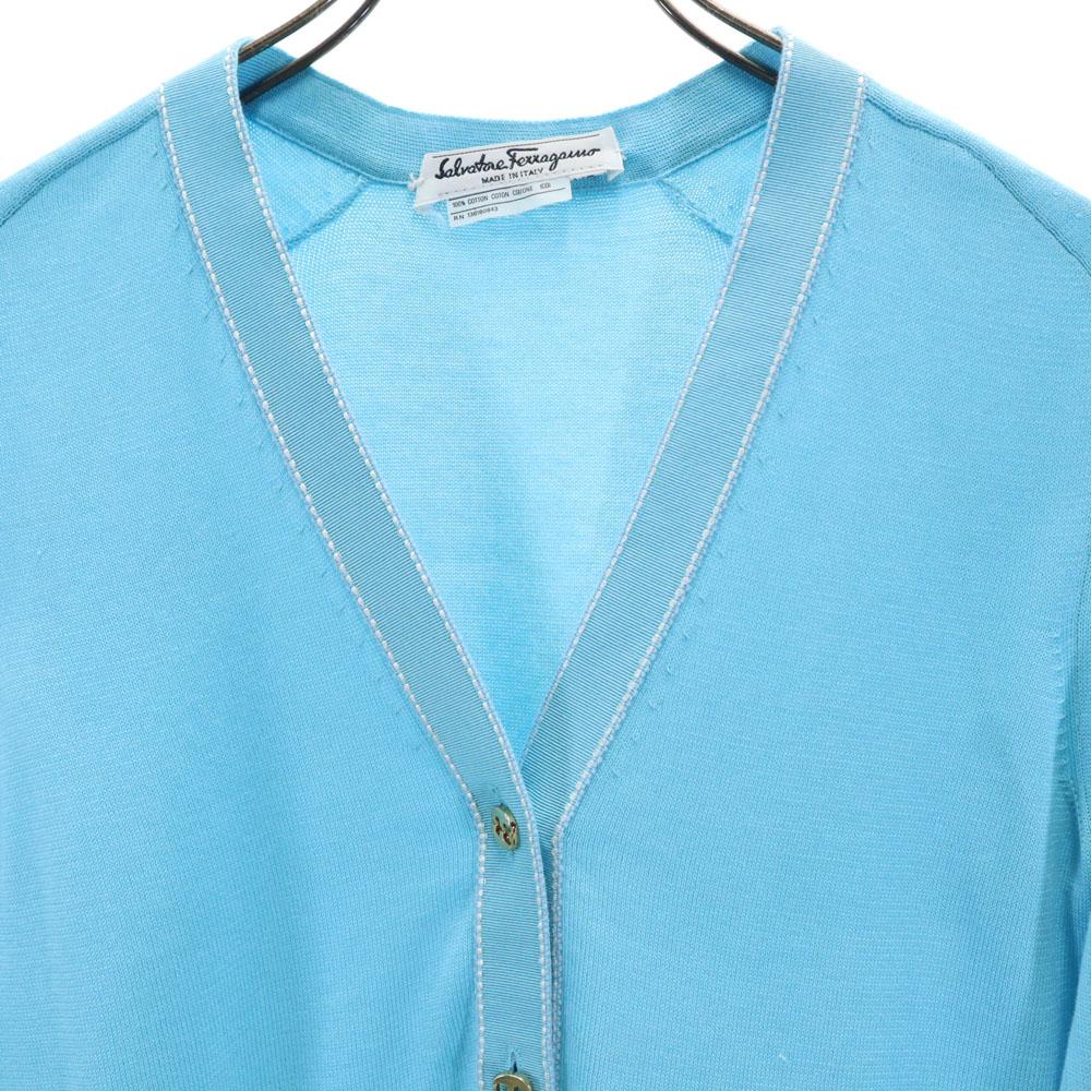 Salvatore Ferragamo Made In Italy Long Sleeve Knit Cardigan XS Light Blue Women Used