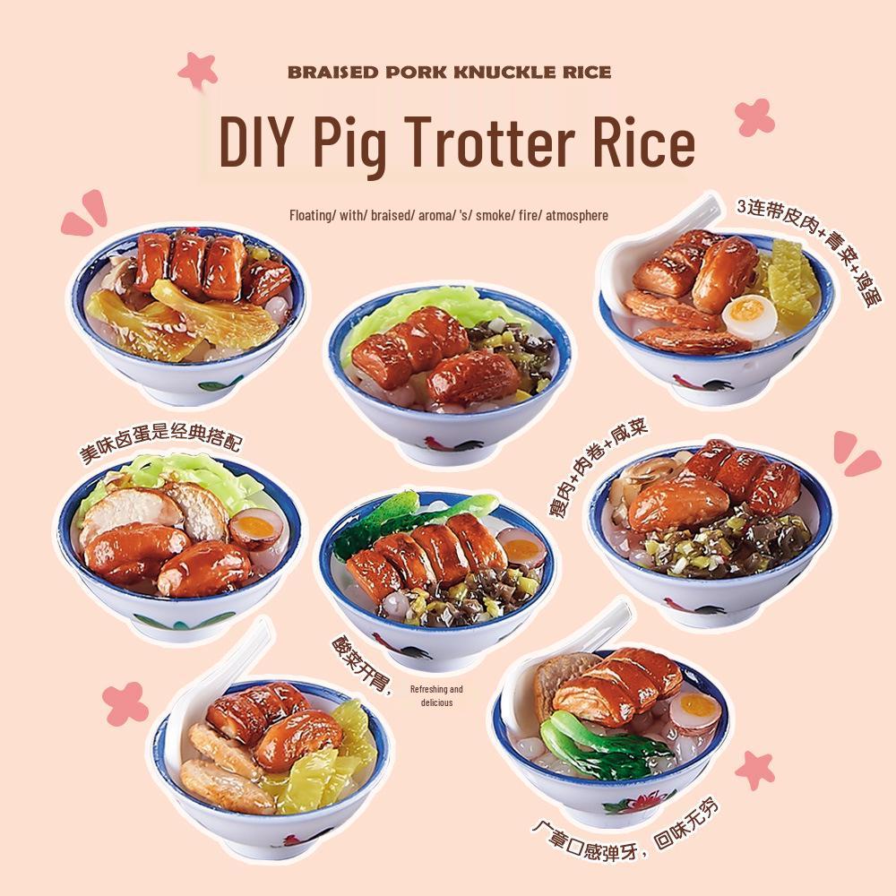Yibile Mini DIY Pig Trotters Rice Handmade Simulation Dish Toy Set