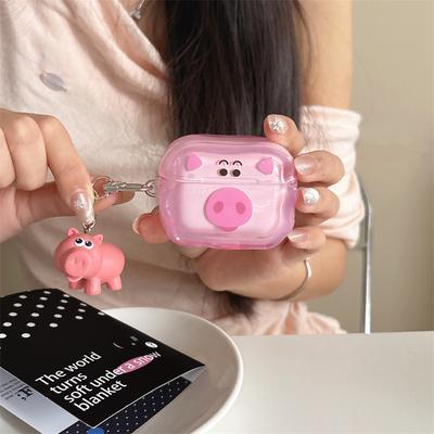 Funny Cute Pink Piggy Expression for AirPods 1 /pro1 Earphone Protective Case Cover Two or Three Generations of New Models