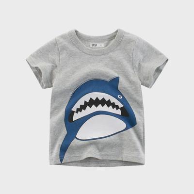 Korean Summer Fashion Kids' Round Neck T-Shirt – Boys' Short-Sleeve Trendy Brand