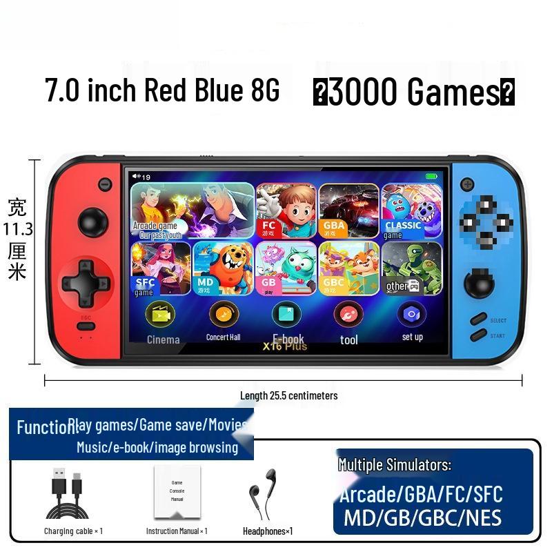 Handheld Retro FC Game Console with HD Screen - Two-Player, Rechargeable Classic Mario for Kids