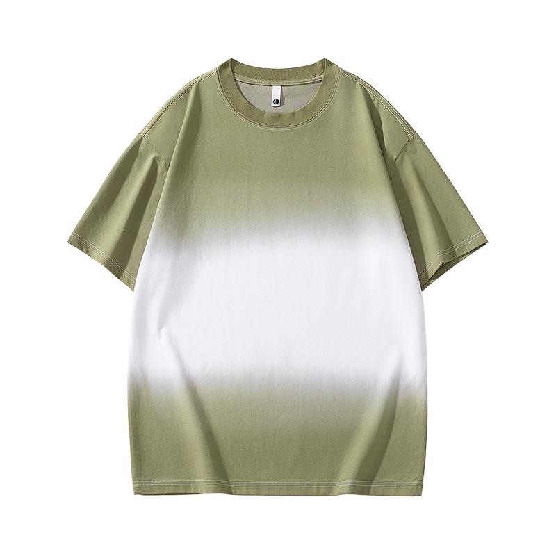 

Kunhai Pengyun Летняя футболка с градиентом, с коротким рукавом, тяжелая, мужская, для подростков и пар 2XL армия зеленый