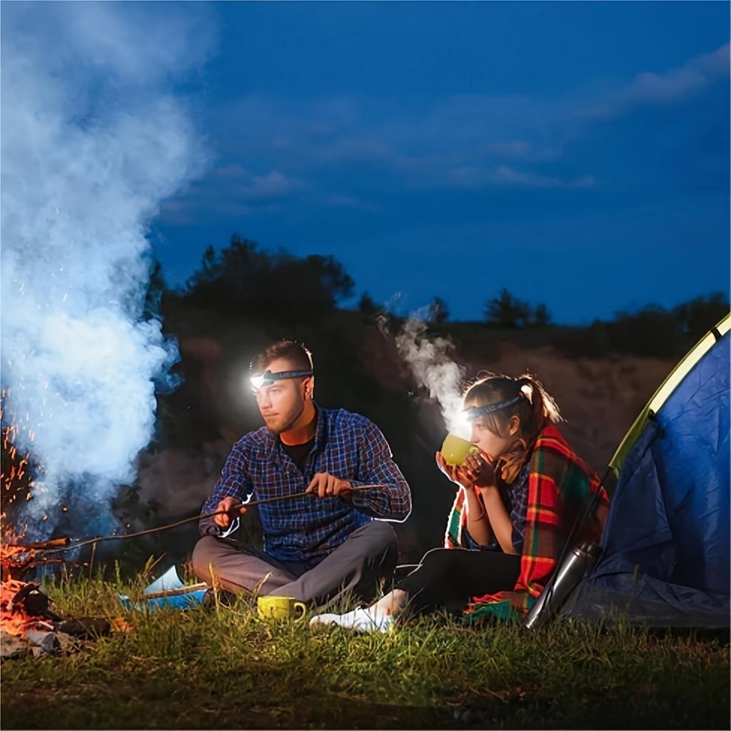 1200mAh Ultra Bright LED Rechargeable Headlight with Motion Sensor and 8 Lighting Modes Suitable for Outdoor Camping, Running, and Fishing