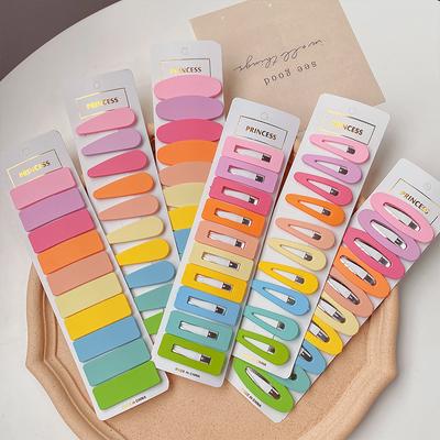 10 Stück/Set Bunte BB-Clips Bonbonfarbe Süße Geometrische Haarspangen Frauen Mädchen Haarschmuck Haarnadel Haarspange Haaraccessoires