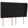 3118342 vidaXL Tête de lit avec oreilles Noir 147x23x118-128 cm Velours