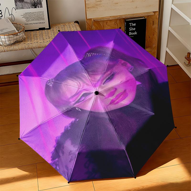 1pc Ayliva Tour Poster Umbrella Portable Folding Umbrella Iron Frame Hole Bone Structure Outdoor Home Umbrella