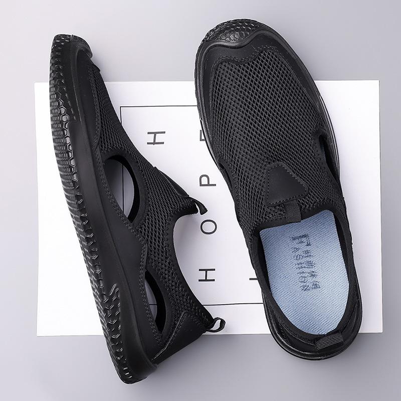 E-commerce summer new breathable mesh shoes men's mesh hollow sandals soft sole men's shoes hole shoes