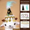 Xinjiang Lamb Hat: Rhinestone-Inlaid Triangle Cartoon Ethnic-Style Accessory for Tourism Wear