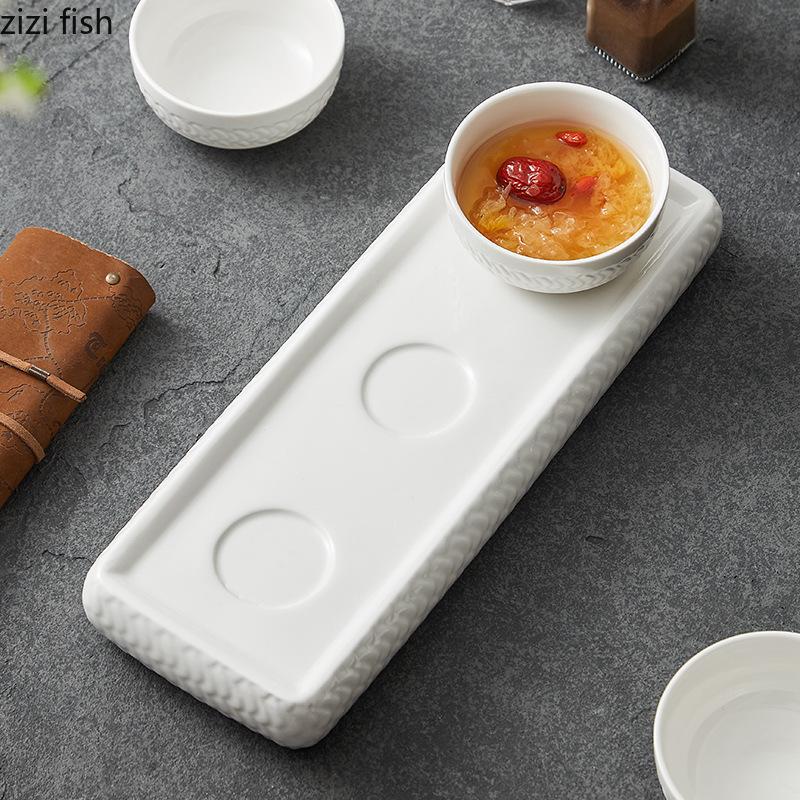White Ceramic Dining Plate Dessert Bowl Sushi Plates Dim Sum Breakfast Bowl Sashimi Plates Steak Plate Fruit Bowls Snack Tray