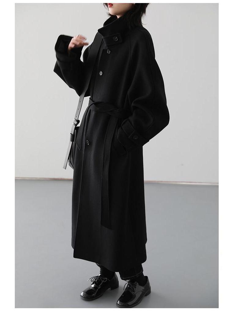 Women's Hepburn Style Mid-Length Woolen Coat - 2025 Winter Collection, Thickened and Stylish.