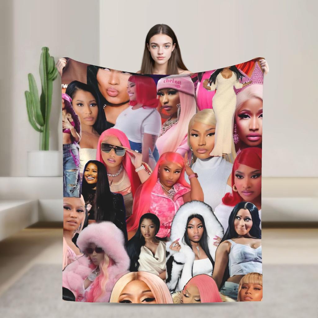 Nicki Minaj Pink Friday 2 Tour  Soft Blanket  Travel Office Plush Throw Blanket Pattern Outdoor Flannel Bedspread Sofa Bed Cover