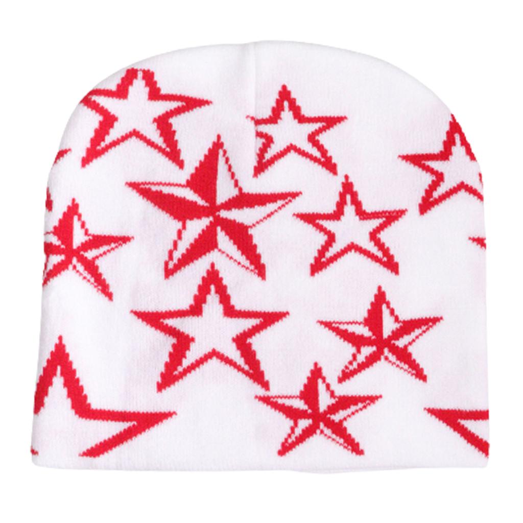 Jacquard Star Hat Girls Bonnet 2000S Cool Girl Hat Women Headdress Casual Hat