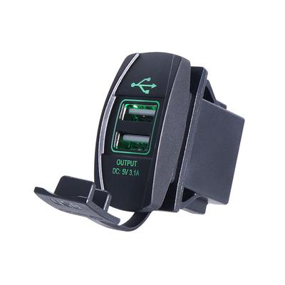 Vodotěsný kryt 3.1A do auta/motocyklu s duální USB nabíječkou telefonu s LED