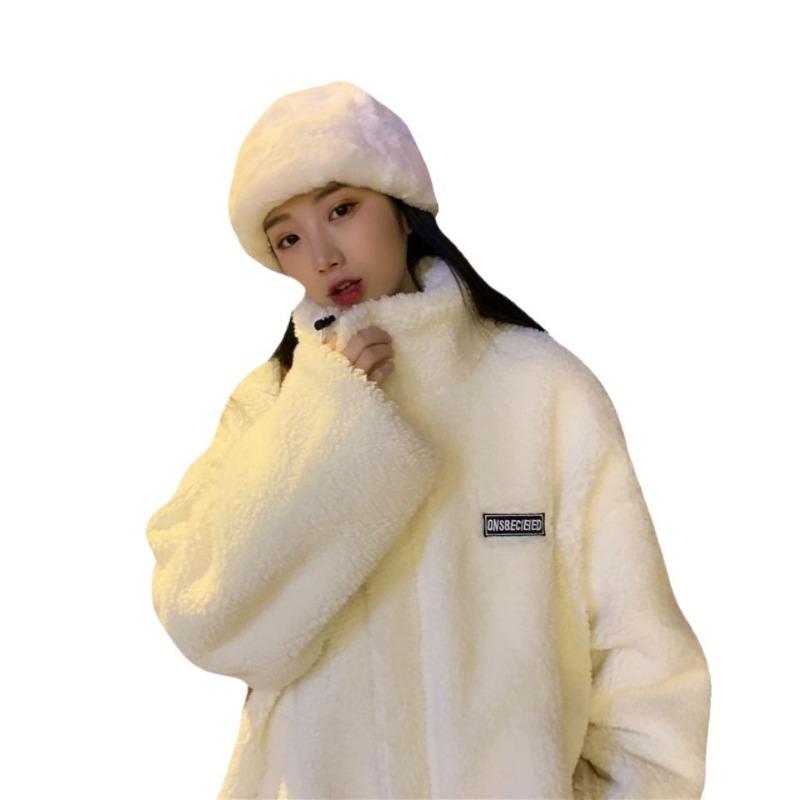 Fleece Thickened Imitation Lamb Wool Sweater Women's New Winter Design Student Loose Coat Others