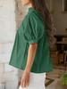 Women's Puff Sleeve V Neck Babydoll Blouse Peplum Pleated Loose Dressy Casual Top