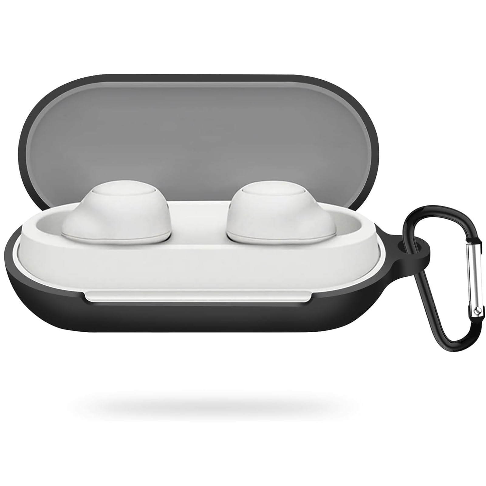 YAODLE Силиконовый чехол для Sony для Sony Полная защита от падений и царапин Зарядка Легкий и с карабином Чехол для WF-C500, WF-C500, Защита, Защита,