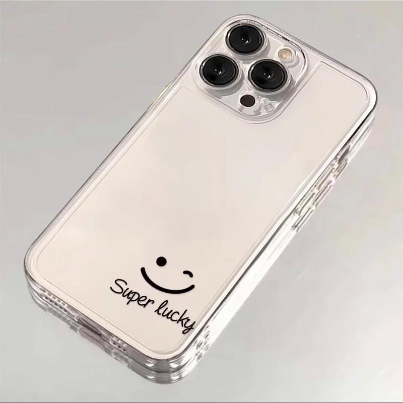 

Забавный Чехол для Телефона с Выражением Лица Прозрачный Для iPhone 14 15 12 11 13 Pro Max 13Mini XS XR SE 15Plus Прозрачный Чехол Fundas Shell iPhone X XS