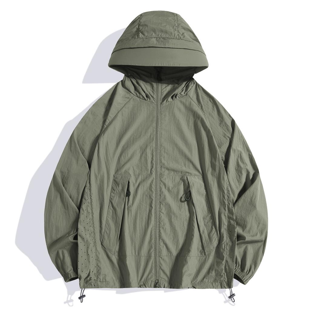 Outdoor Skin Trench Coat Men's Sunscreen Clothing Women's Printing Thin Jacket Waterproof Printing Team Building Clothing