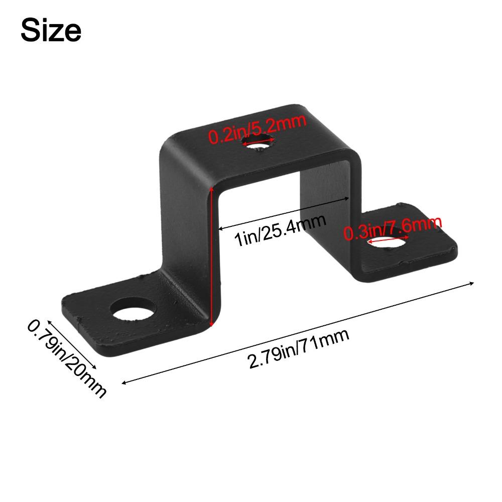 4PCS U Shaped Metal Fence Post Bracket, Deck Post Fixing Support for Wooden Post, No Screws