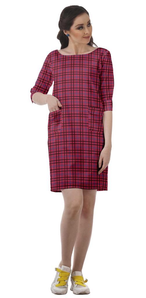 Moomaya 3 4 Sleeve Womens Summer Dresses Casual Shift Dress With Pockets