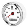 Tachometer Gauge 6000RAM Red Backlight LCD Display 85mm Waterproof 12 24V for Car Boat YachtWhite Dial Silver Frame