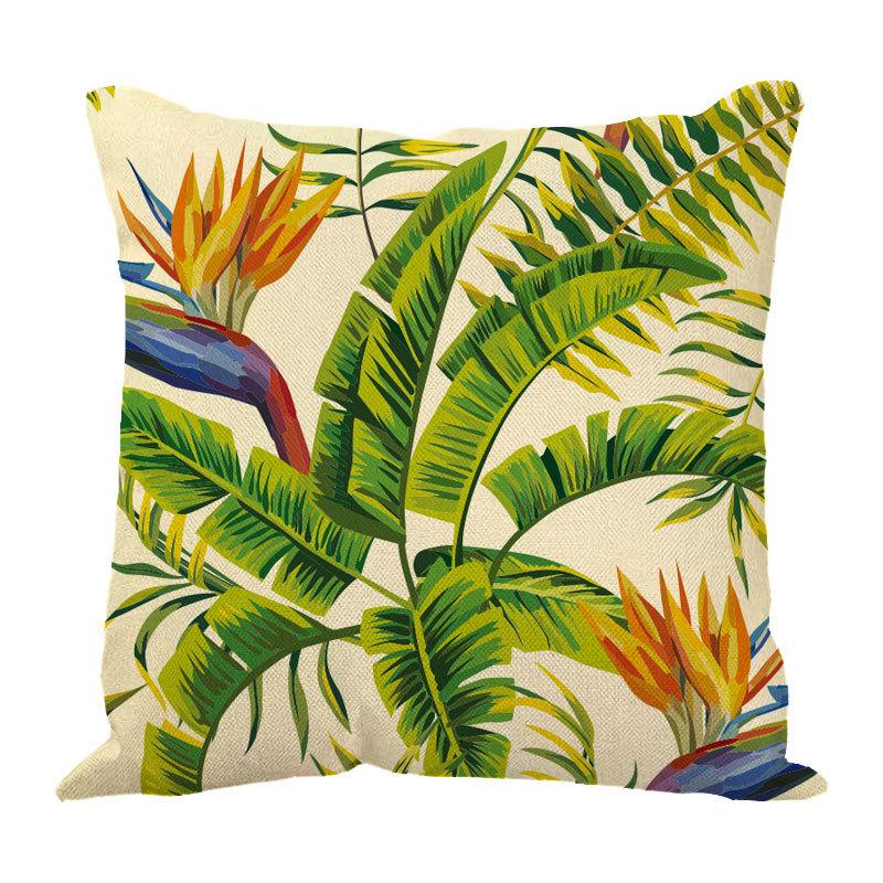 Linen Pillowcase Ins Tropical Plants Home Decoration Supplies Nordic Green Plants Design Sand Cushion Cover