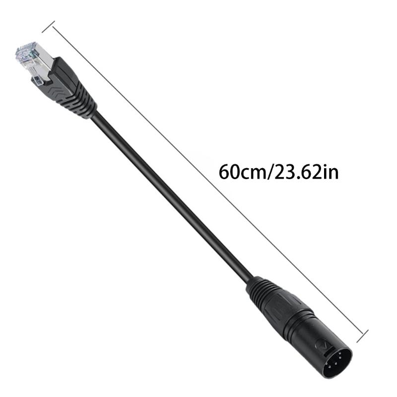 Locking XLR5P to RJ45 Signal Converters Cable Flexible PVC Shield for Mixer Amplifiers for Stage Systems 19.69in