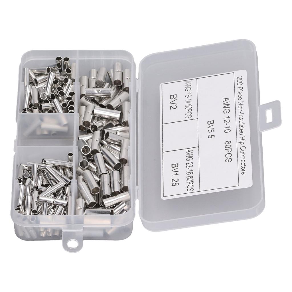 200Pcs Wire Ferrule Copper Male Female Crimp Terminal Connector for Machine Equipment