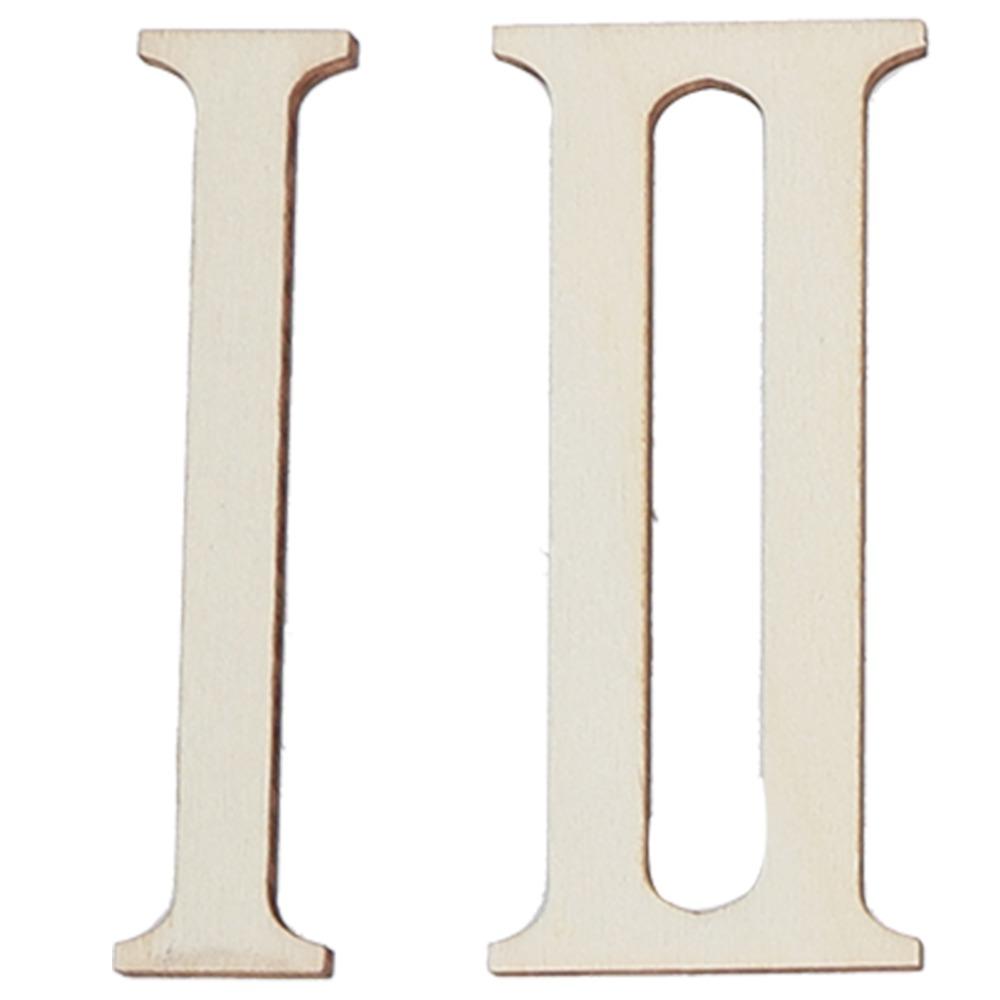 12pcs 7CM Wooden Roman Numerals Self Adhesive Wooden Chips Wood Craft Decorations Vertical Bars DIY Clock Numbers