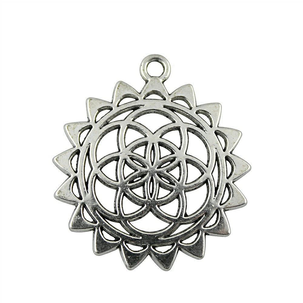 Flowers Of Life Charms Vintage Alloy Pendants For Nature Inspired Jewelry Making