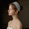 Hair Ornament Brides Beaded Hairband Pearl Ribbon Pearl Headband Elegant Detachable Bridal Veil
