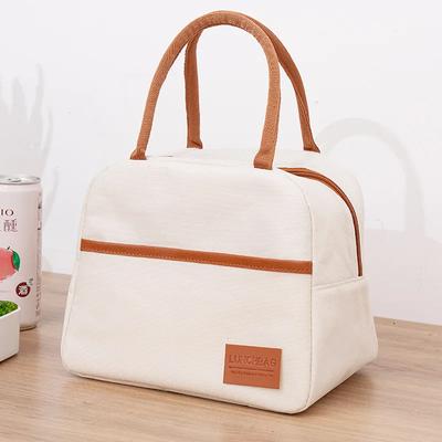 4 Formas Bege Simples Sacos de Almoço Meninas Grande Capacidade Japonês Bento Saco Isolado Térmico Portátil para Viagem Piquenique Caixa de Almoço