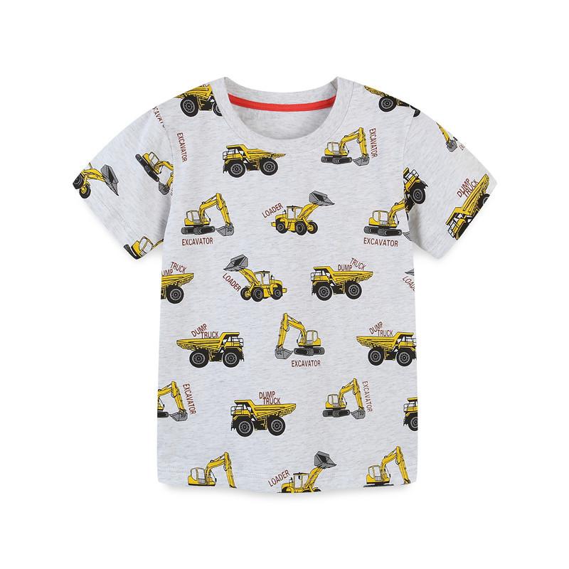 

2-7T Мальчики Машины Принт Летние Мальчики Девочки Футболки Лидер продаж Детская Одежда Одежда С Коротким Рукавом Детские Топы 160CM