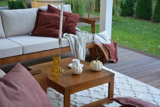 Sofa 2Os. Drewniane Meble Ogrodowe Z Poduszkami Co