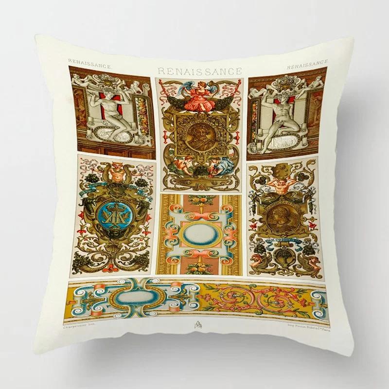 Home Decor Baroque Inspired Vintage Pattern Pillow Covers Pattern Cushion Cover Suitable for Sofa Bedroom Car Pillow Cover