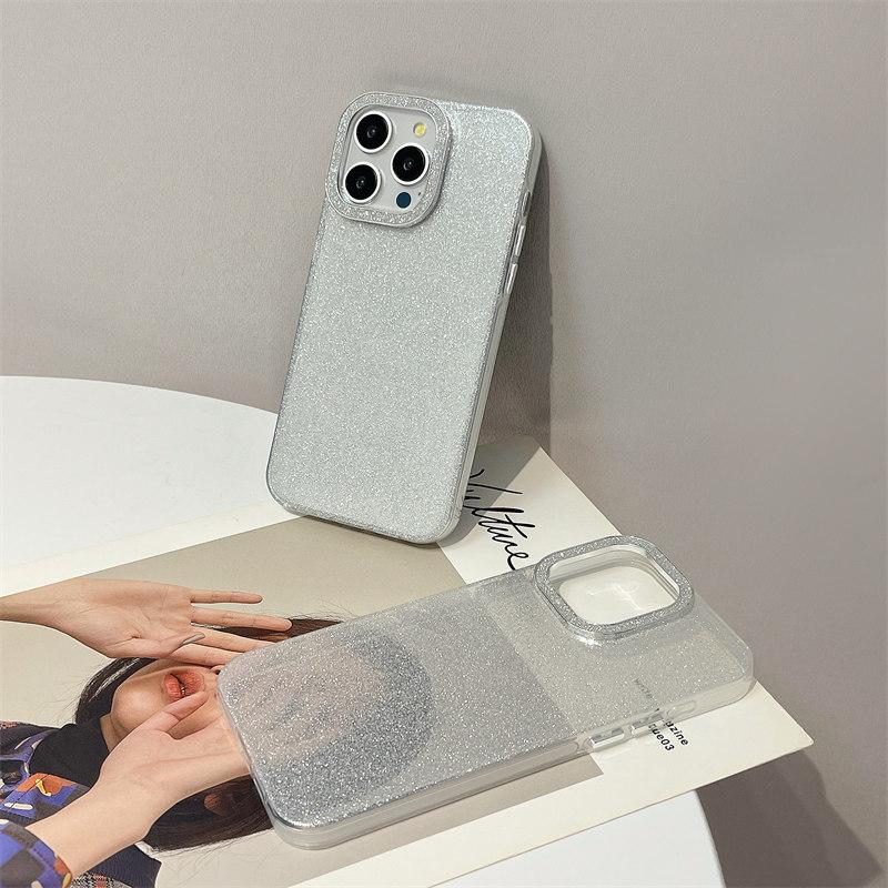 Luxuriöse, minimalistische, transparente TPU-Hülle mit Glitzer im IMD-Design für das iPhone 15 Pro Max 14 Plus 13 12 Pro 11, All-Inclusive-Absturzsicherung