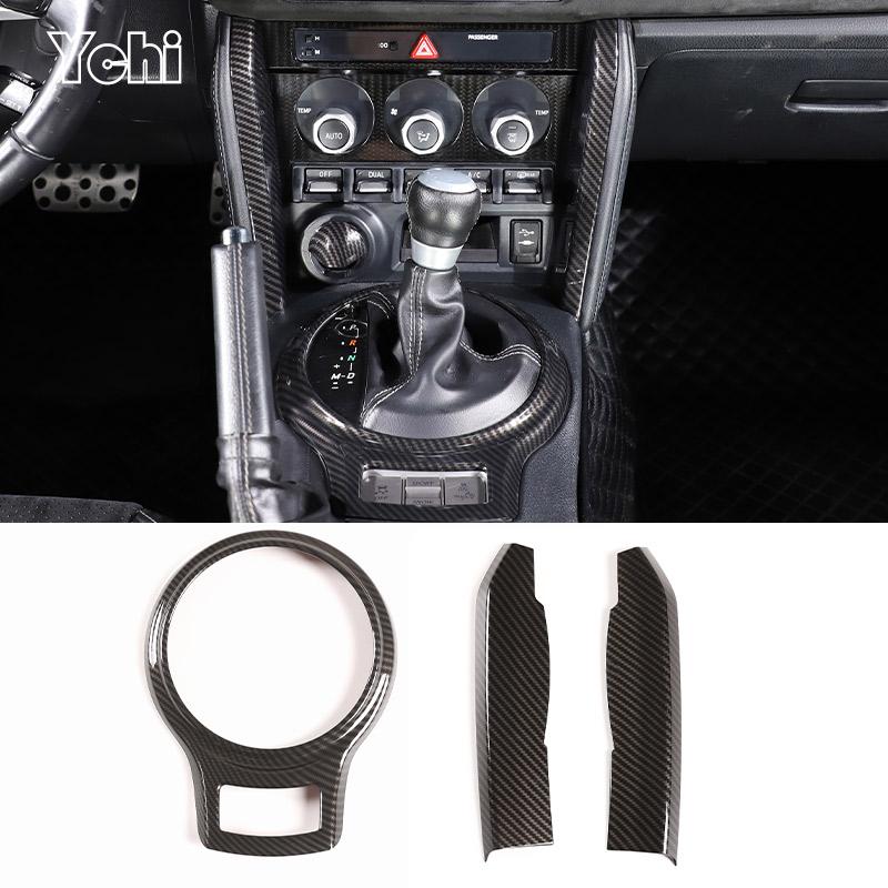 ABS Carbon Fiber For Subaru BRZ Toyota 86 2012-2020 Center Console Side Strip Gear Shift Panel Decor Cover Trim Frame Car