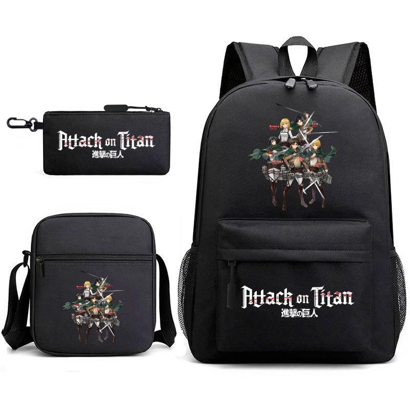 Attack on Titan Teen Anime Rucksack Attack on Titan Schultasche Dreiteiliges Set