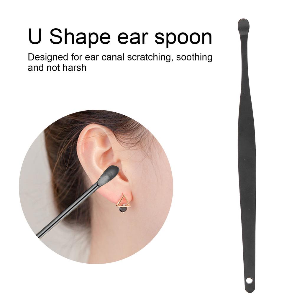 Portable Ear Pick Spoon Earwax Removal Tool Kit Stainless Steel Spiral Ear Wax Cleaner Set