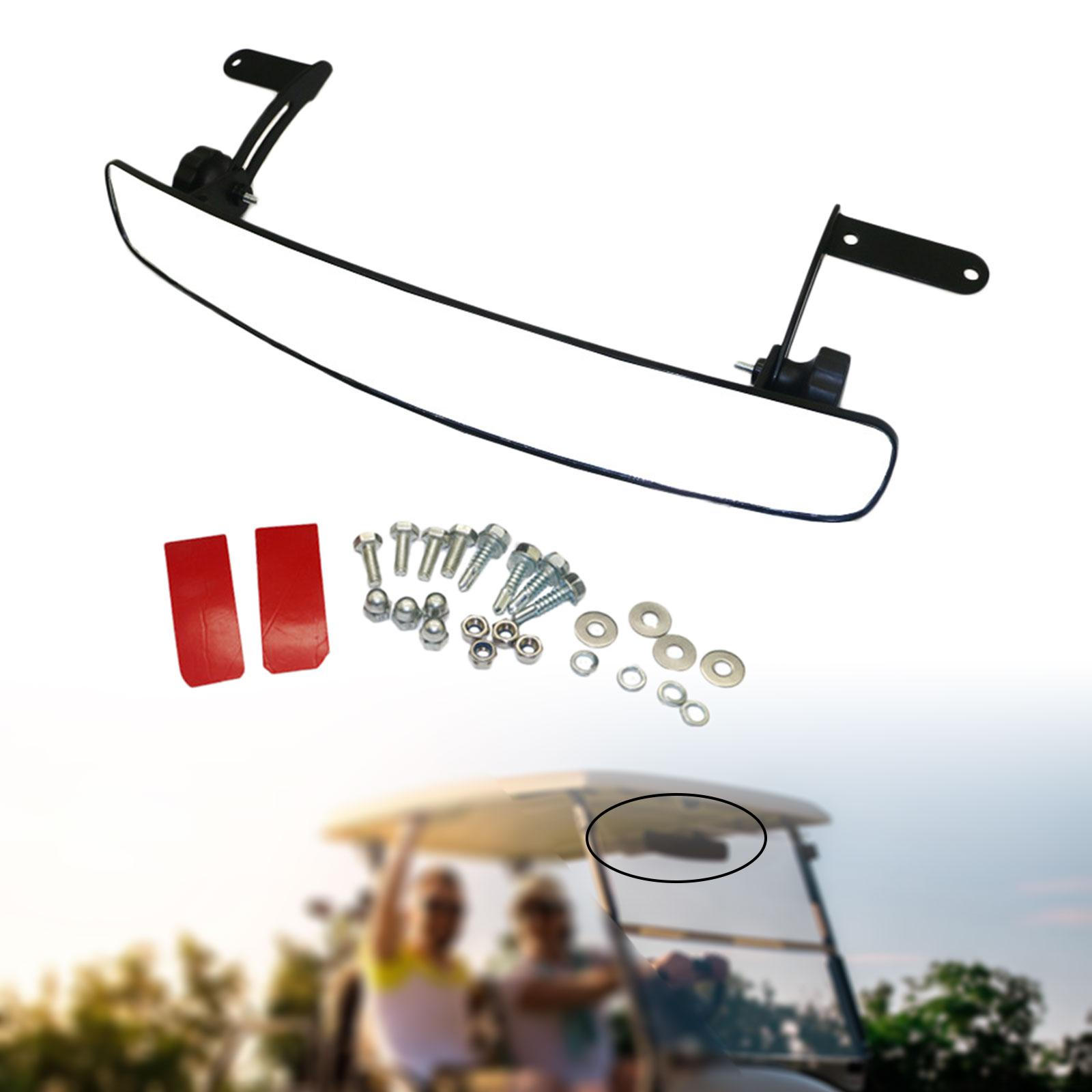 Black Golf Cart Rear View Mirror 180 Degree Panoramic Assembly Spare Parts Replaces