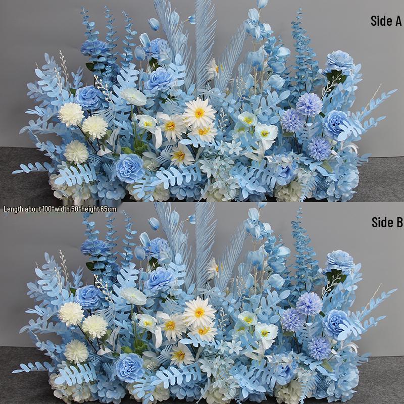 Wedding Aisle Blue Artificial Flower Row Decoration