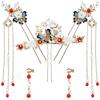 TecoKart® 5 Pcs Chinese Hair Pins for Hair Styling - Elegant Floral Hair Stick for Bun, Traditional Stick Hair Accessories for Woman Wedding, Festiv