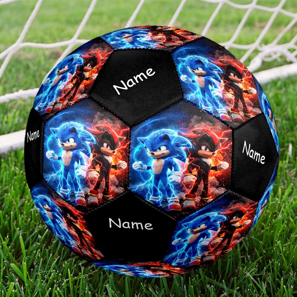 Custom Name Sonic Theme Size 5 Soccer Ball, Suitable for Both Indoor and Outdoor Matches, a Gift Suitable for Everyone.