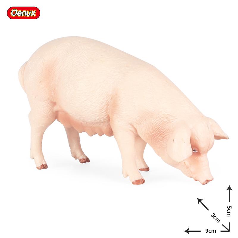 Oenux Poultry Farm Animals Model Simulation Pig Swine Sow Porcupine Boar Action Figures Figurine Lovely Educational Kids Toy