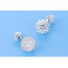 Fashion Korean Style Double Sized Rhinestone Ball 925 Pin Stud Earrings