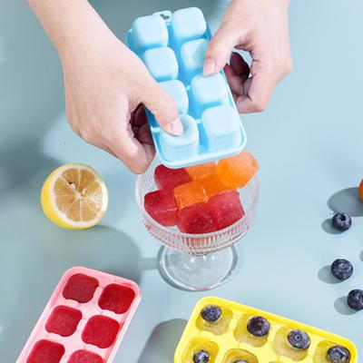 Ice Tray Mold with Lid Stackable Ice Cube Trays for Freezer One-Click Release Sealed Ice Cube Maker for Home Use