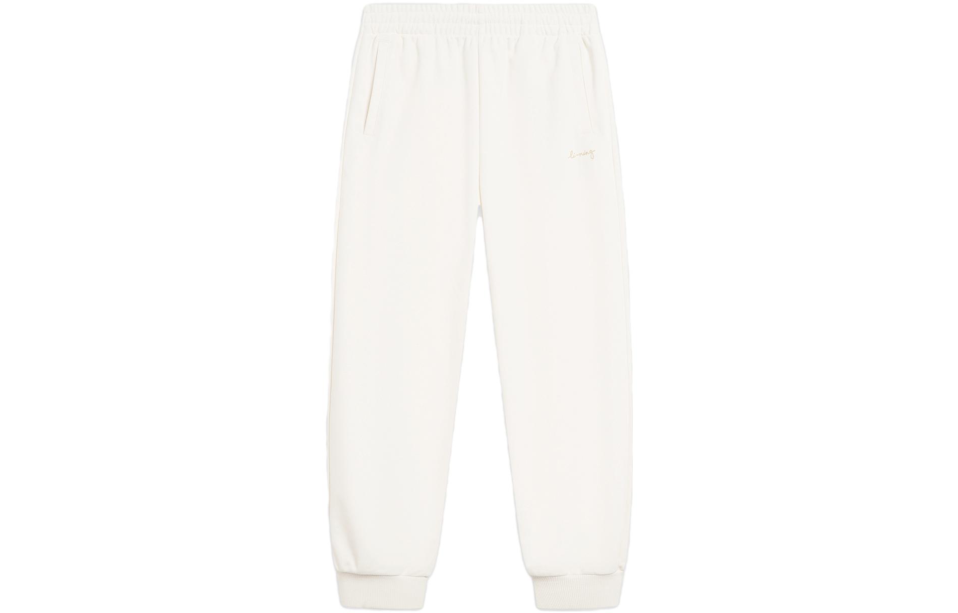 Li Ning Rijin Doujin Collection Knitted Sweatpants Women s Ecru AKLU028-4 L