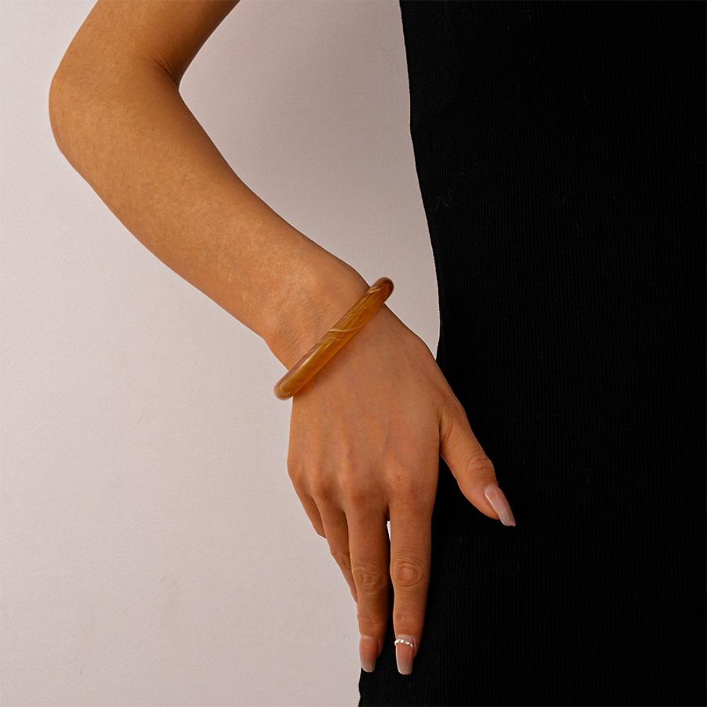 Bohemian Resin Bangle Europe American Style Retro Hand Ring Temperament Opening Bracelet  Girls