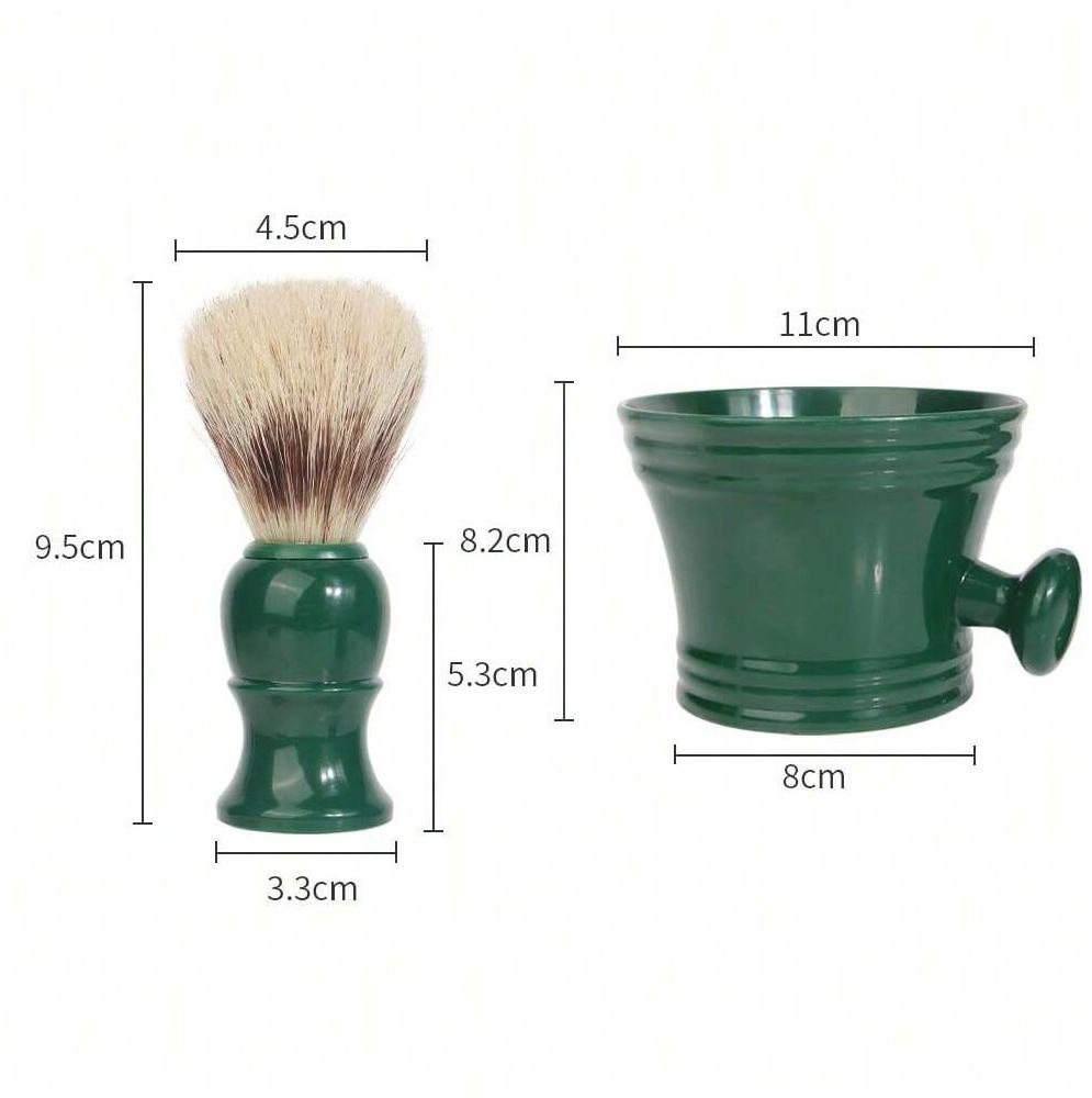 2pcs Beard Care Bowl Brush Kits for Men 1pc Rich Shaving Soap Foam Cup 1pc Hair Beard Brush Mens Shaving Brush Kit